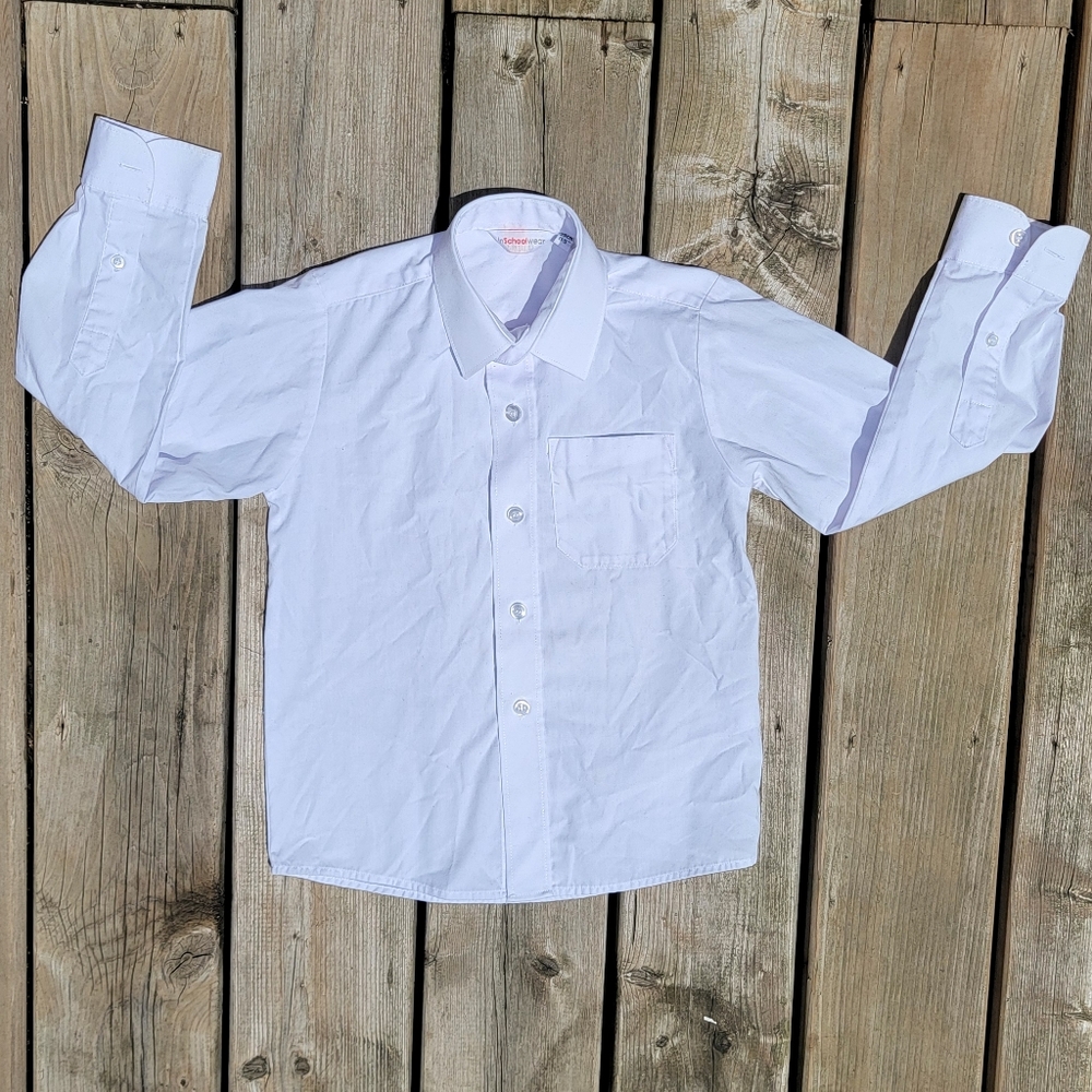InSchoolwear White Long Sleeve Uniform Shirt – Size 4/5 Years